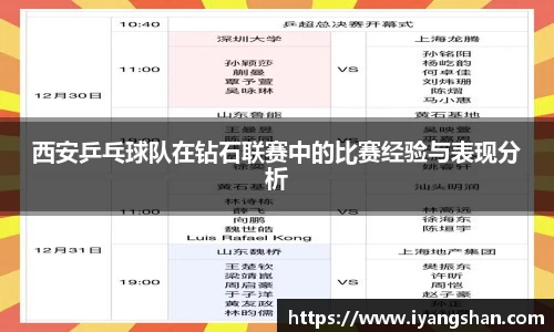 西安乒乓球队在钻石联赛中的比赛经验与表现分析